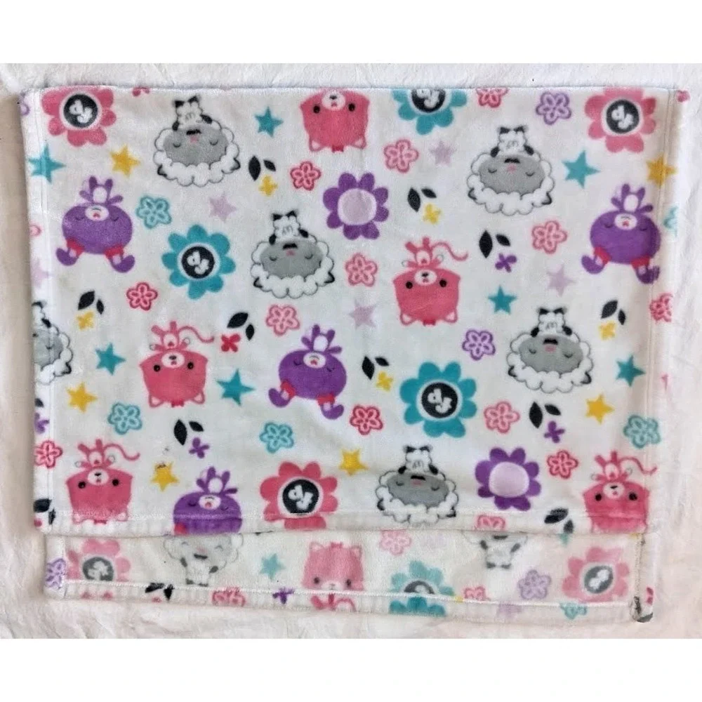 Fisher Price Baby Girl Velour Flower Cat Bunny Lamb Blanket Soft Plush 30x45